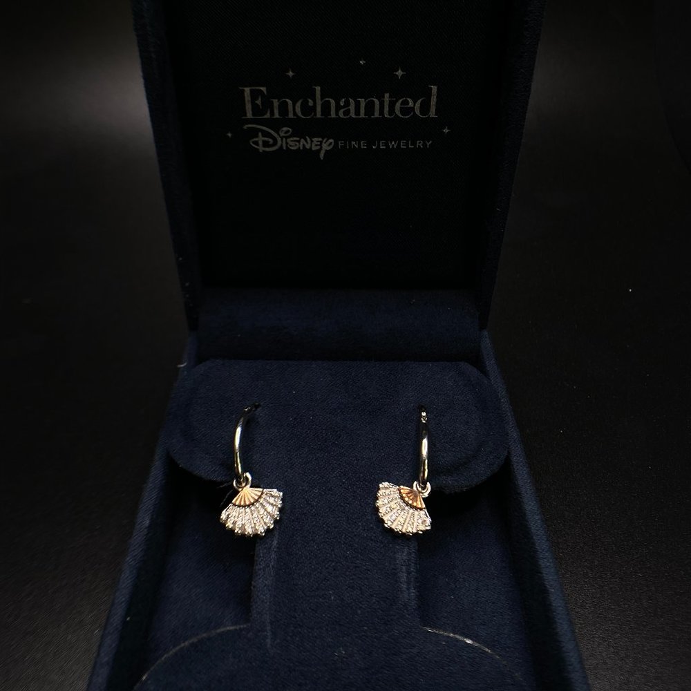 Disney Enchanted 10k Rose Gold and Sterling Silver Earrings